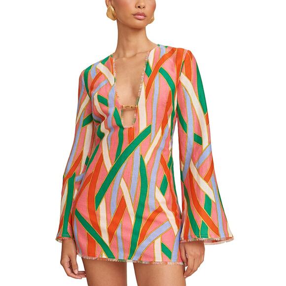 Cult Gaia Aniya Plunging Neck Mini Dress - S - Picture 1 of 5